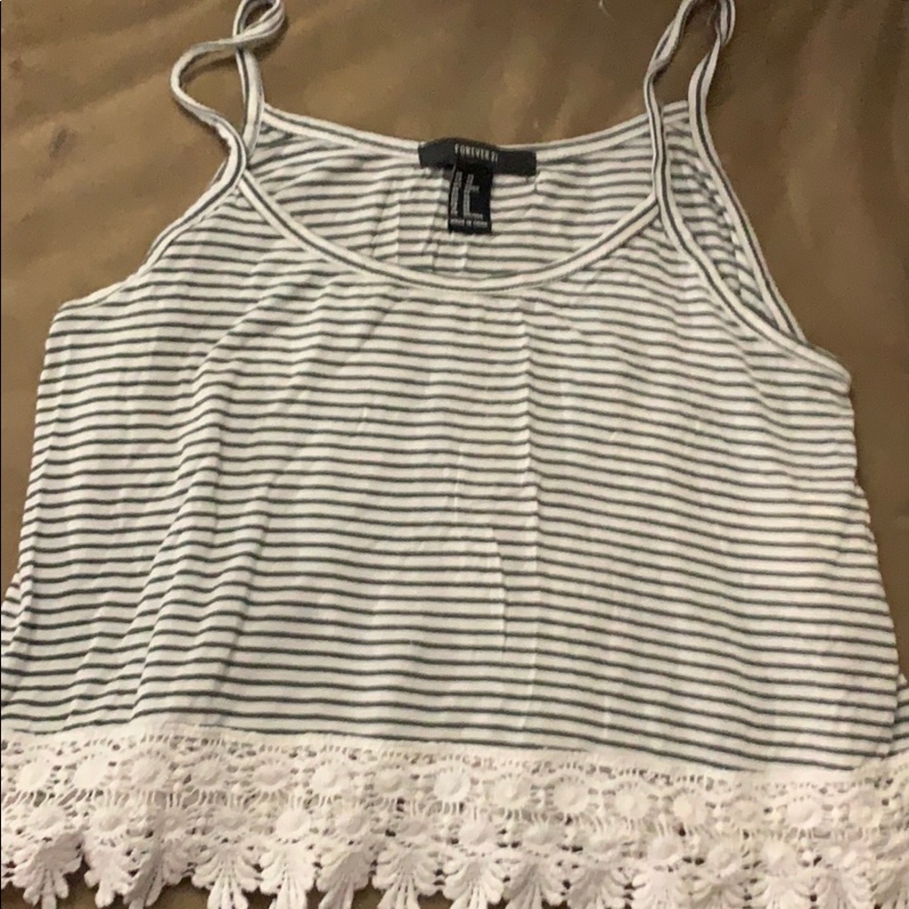 Striped crop tank top from forever 21